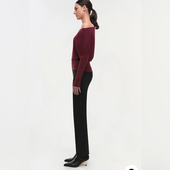 NWT | SIMKHAI Lavina Off-Shoulder Sweater | Oxblood - Picture 10 of 11